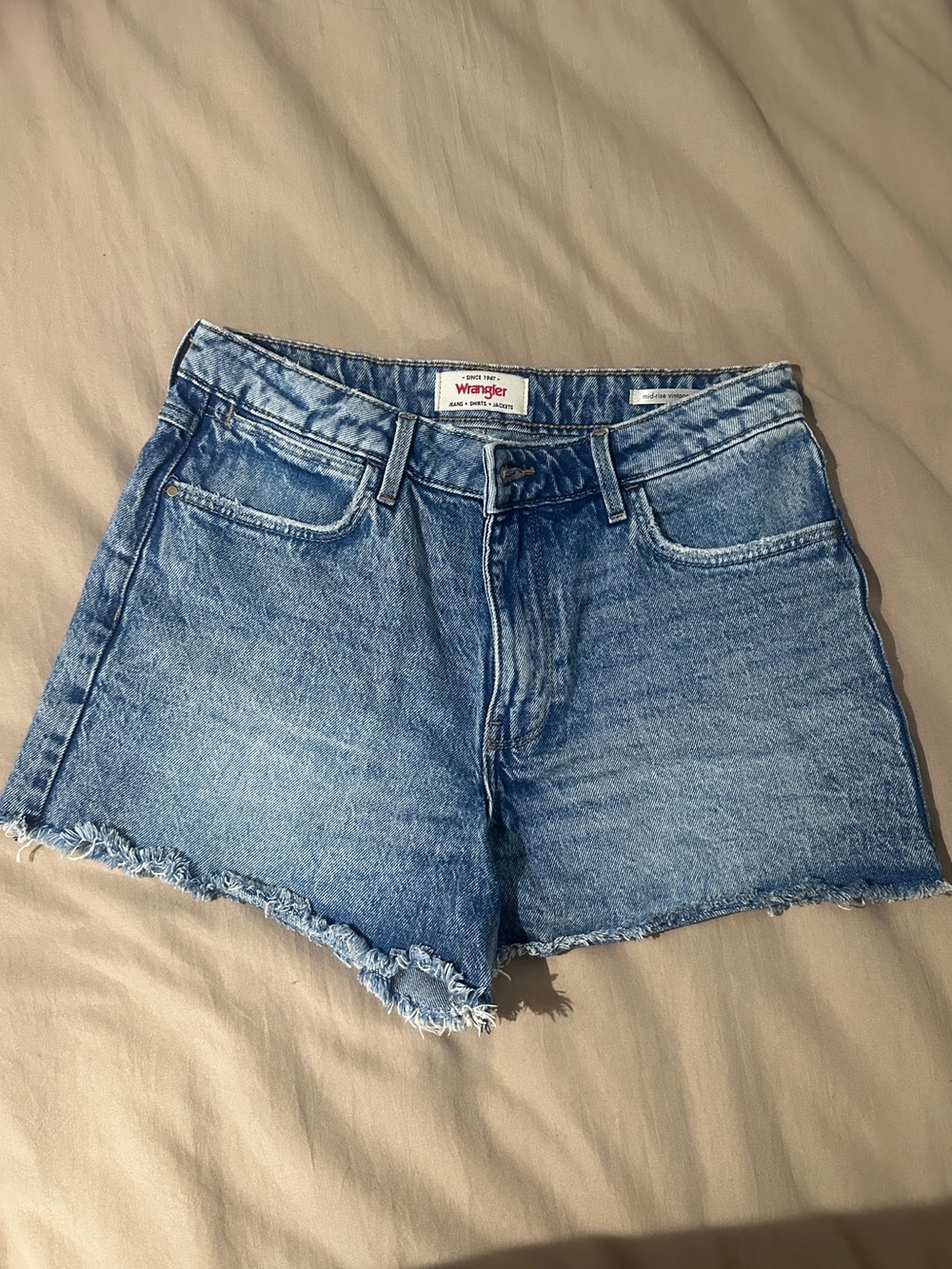 Wrangler Women’s Light Wash Denim Cutoff Shorts